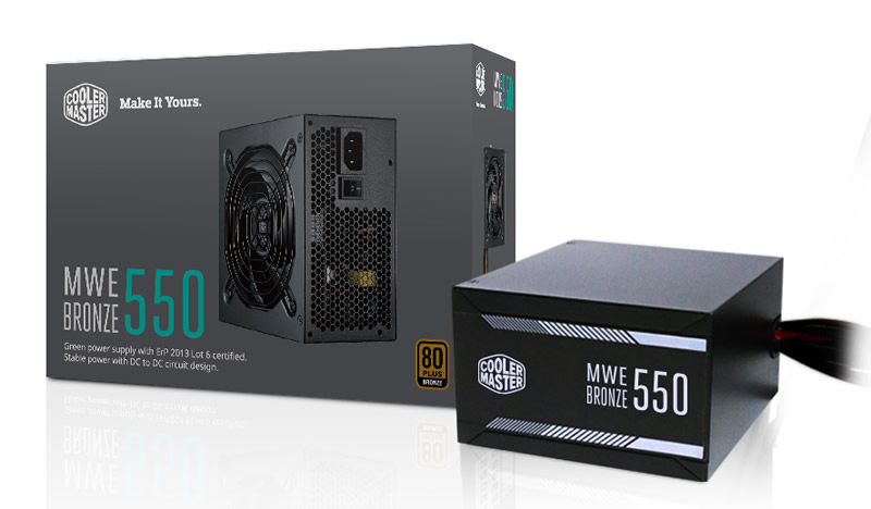 PSU Cooler Master MWE Bronze 550 - 80 PLUS Bronze Certified Power Supply (MWE BRONZE 550)